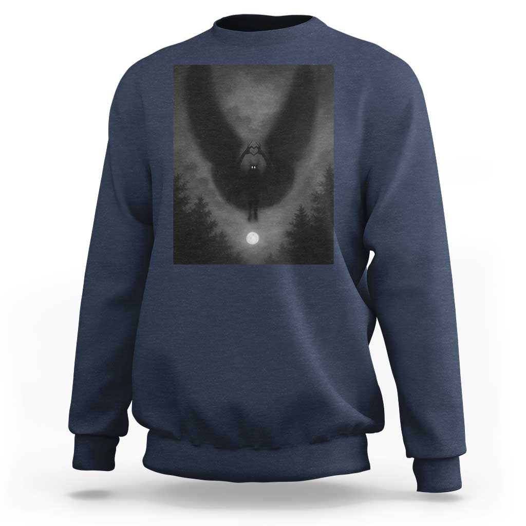 Mothman Sweatshirt Horror Poster Halloween Cryptid Lover - Wonder Print Shop