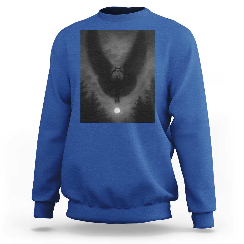 Mothman Sweatshirt Horror Poster Halloween Cryptid Lover - Wonder Print Shop