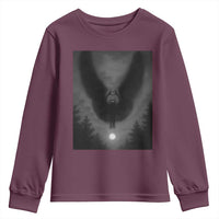 Mothman Youth Sweatshirt Horror Poster Halloween Cryptid Lover - Wonder Print Shop