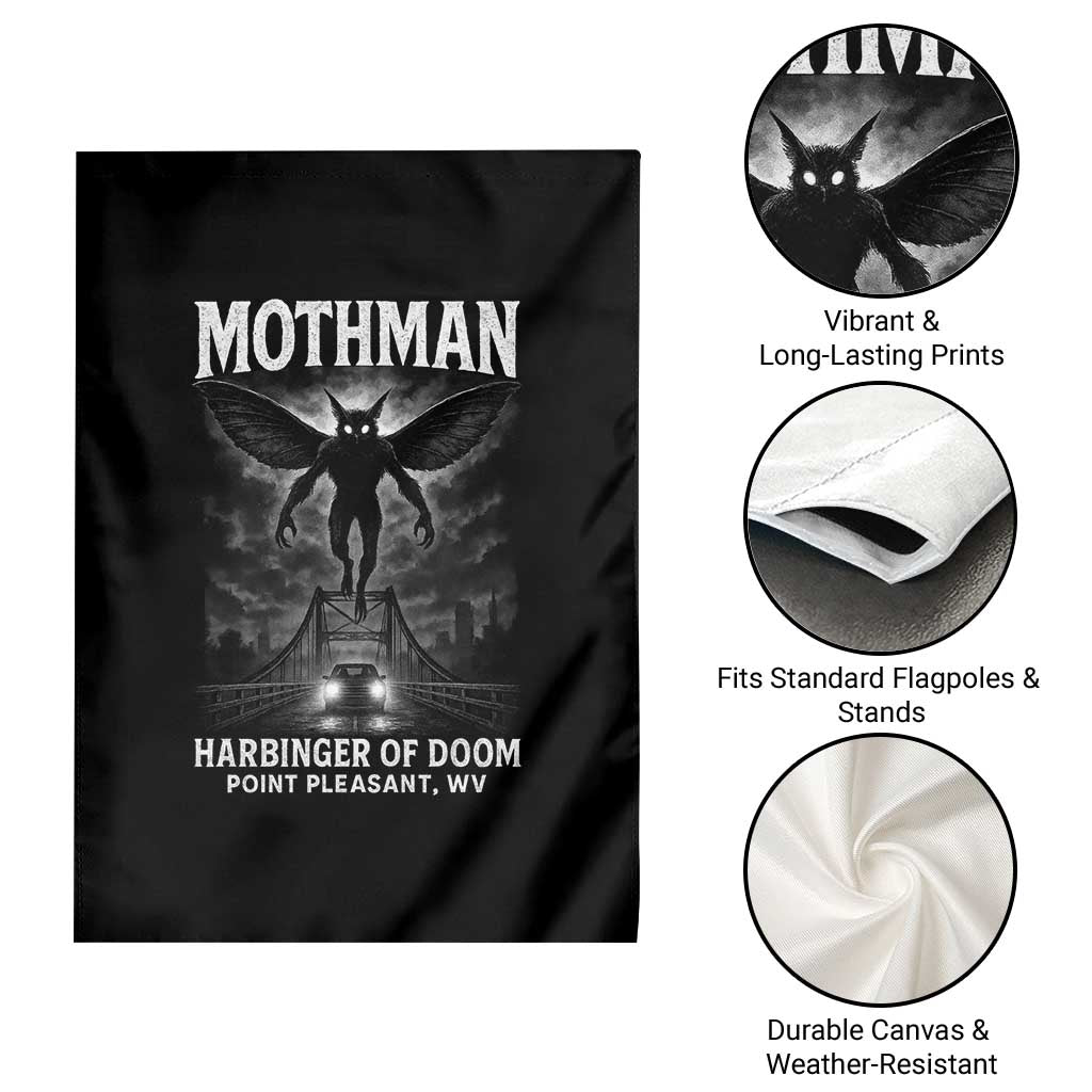Mothman Garden Flag Horror Poster Halloween Harbinger of Doom Cryptid Creature - Wonder Print Shop