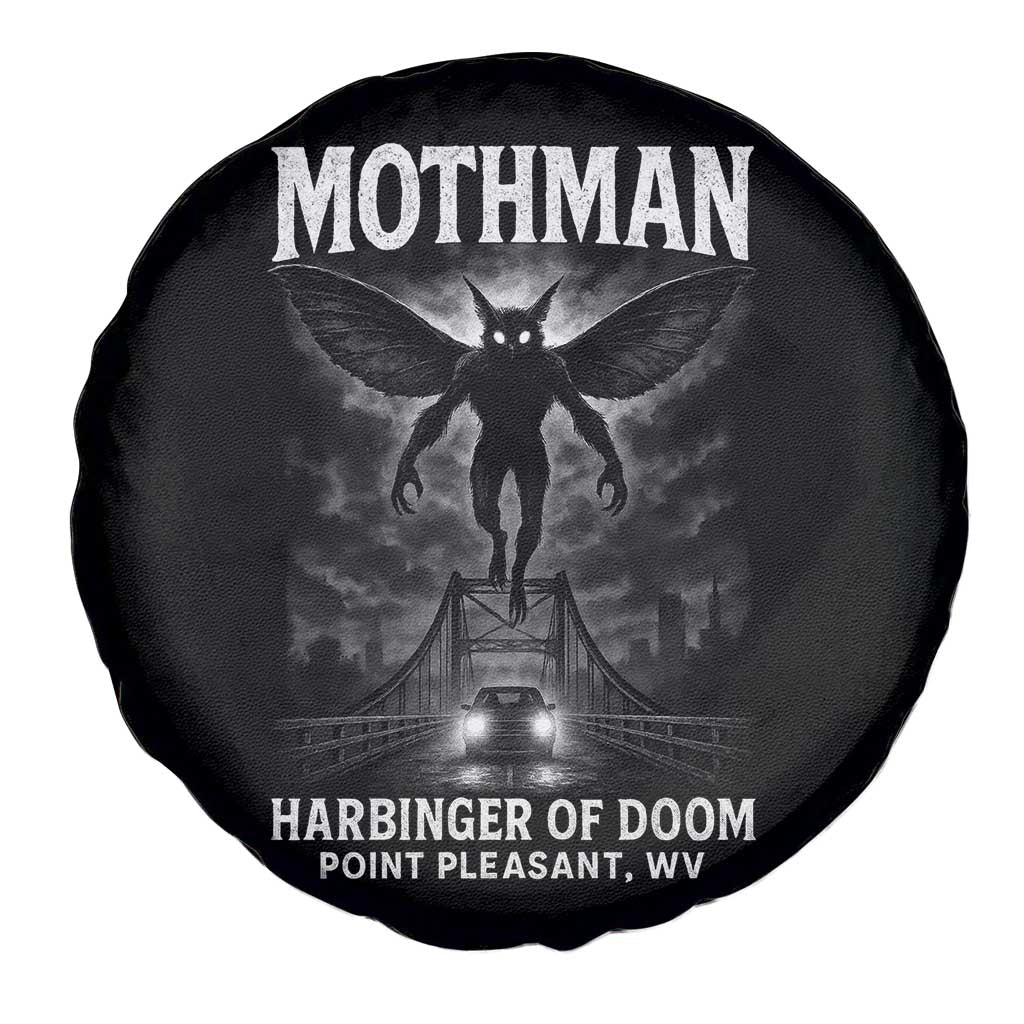 Mothman Spare Tire Cover Horror Poster Halloween Harbinger of Doom Cryptid Creature - Wonder Print Shop