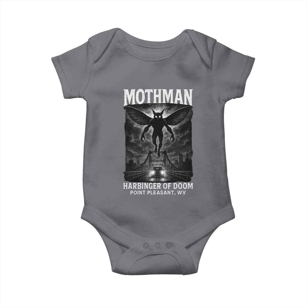 Mothman Baby Onesie Horror Poster Halloween Harbinger of Doom Cryptid Creature - Wonder Print Shop