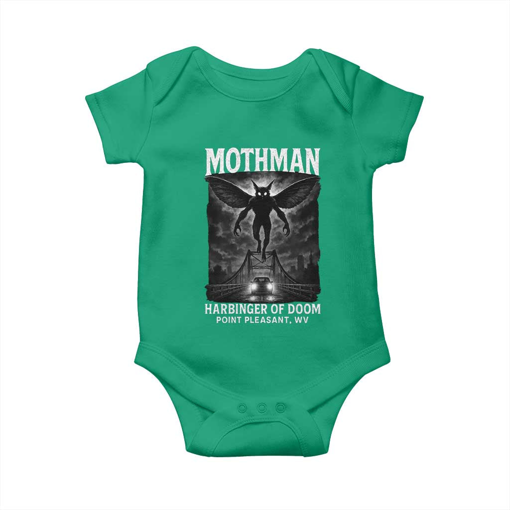 Mothman Baby Onesie Horror Poster Halloween Harbinger of Doom Cryptid Creature - Wonder Print Shop