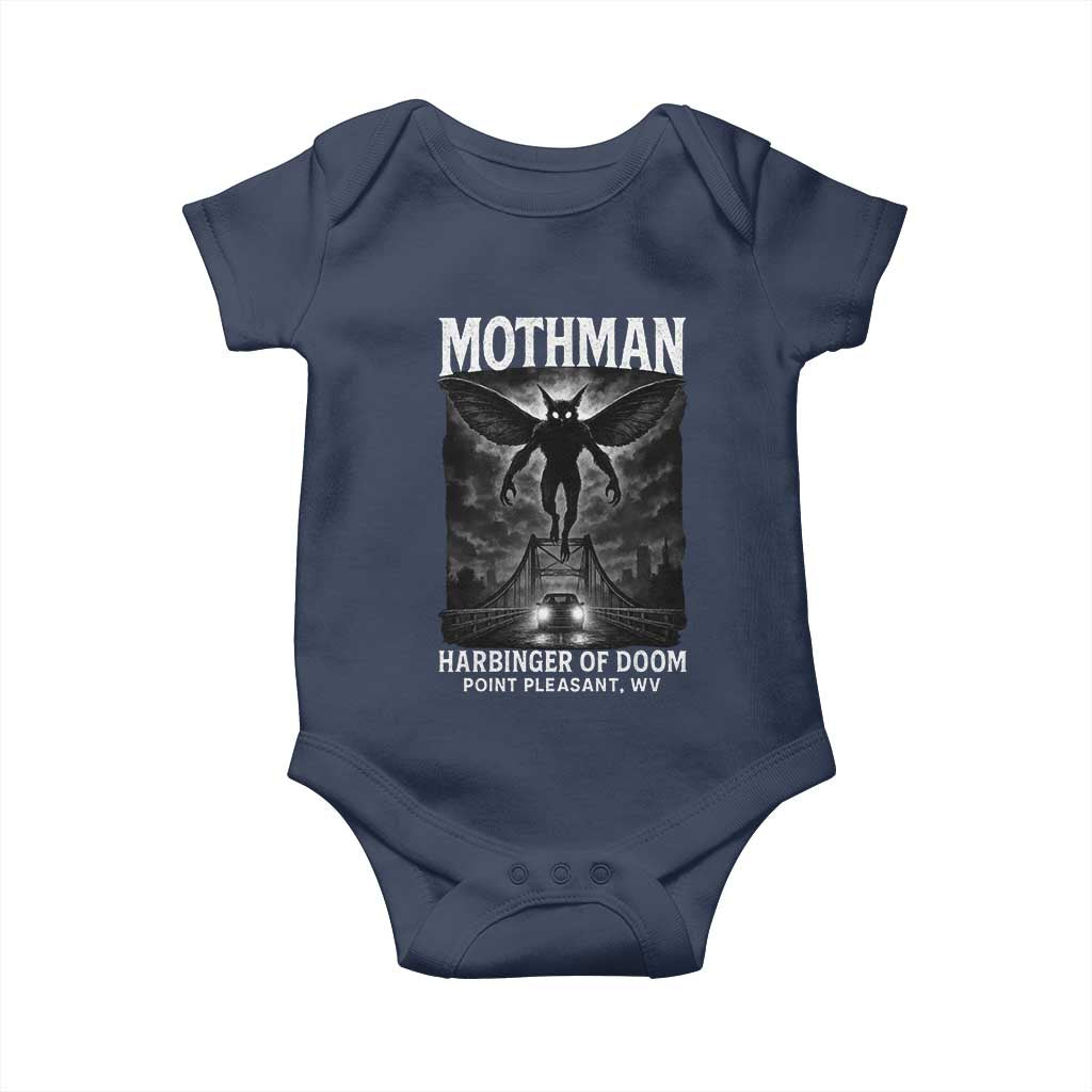 Mothman Baby Onesie Horror Poster Halloween Harbinger of Doom Cryptid Creature - Wonder Print Shop