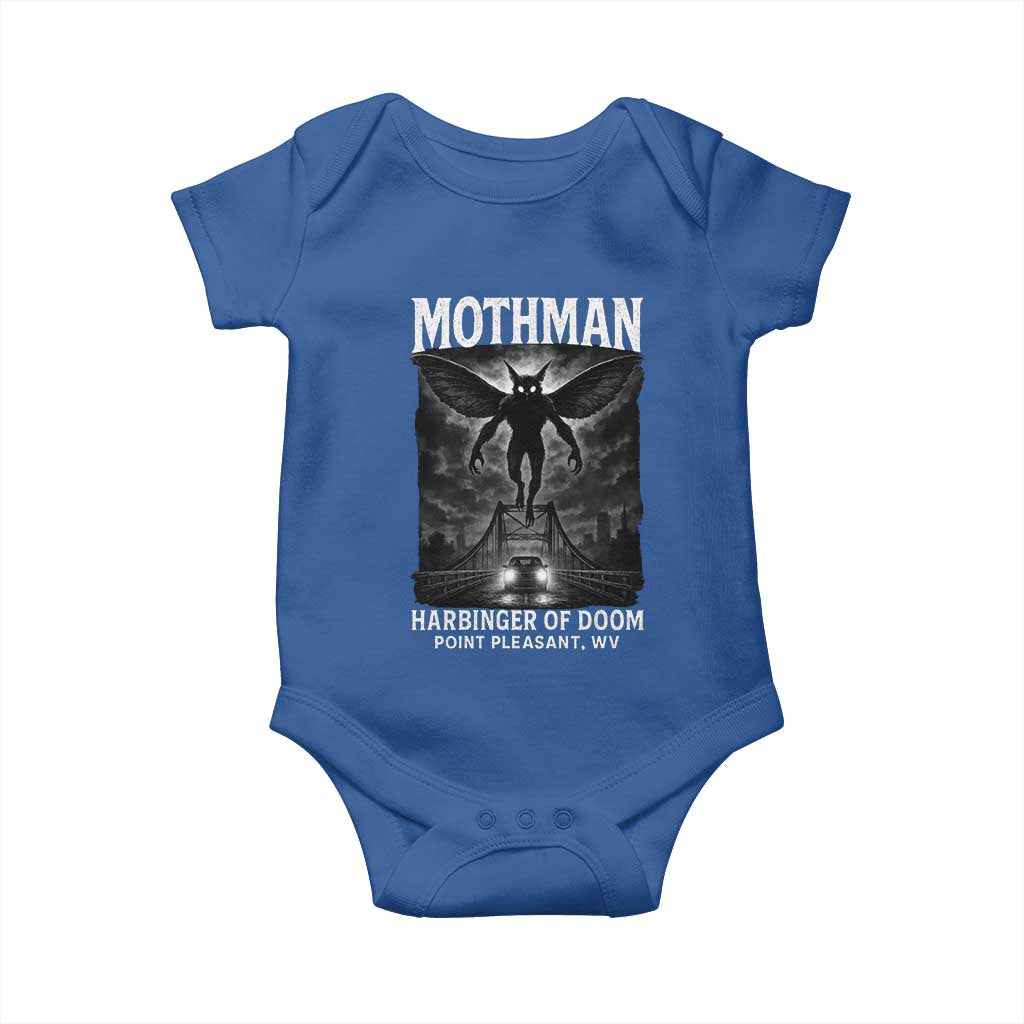 Mothman Baby Onesie Horror Poster Halloween Harbinger of Doom Cryptid Creature - Wonder Print Shop