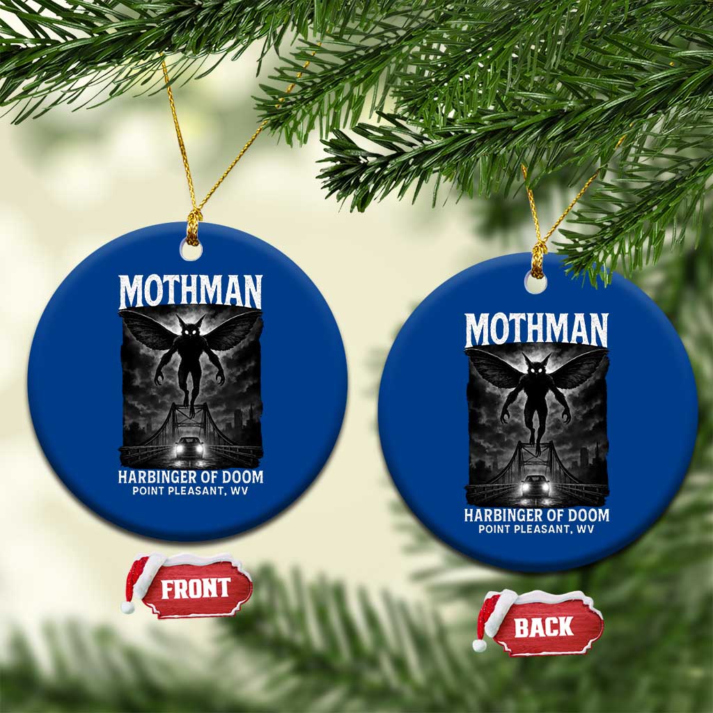 Mothman Ceramic Ornament Horror Poster Halloween Harbinger of Doom Cryptid Creature - Wonder Print Shop