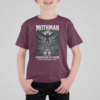 Mothman T Shirt For Kid Horror Poster Halloween Harbinger of Doom Cryptid Creature - Wonder Print Shop
