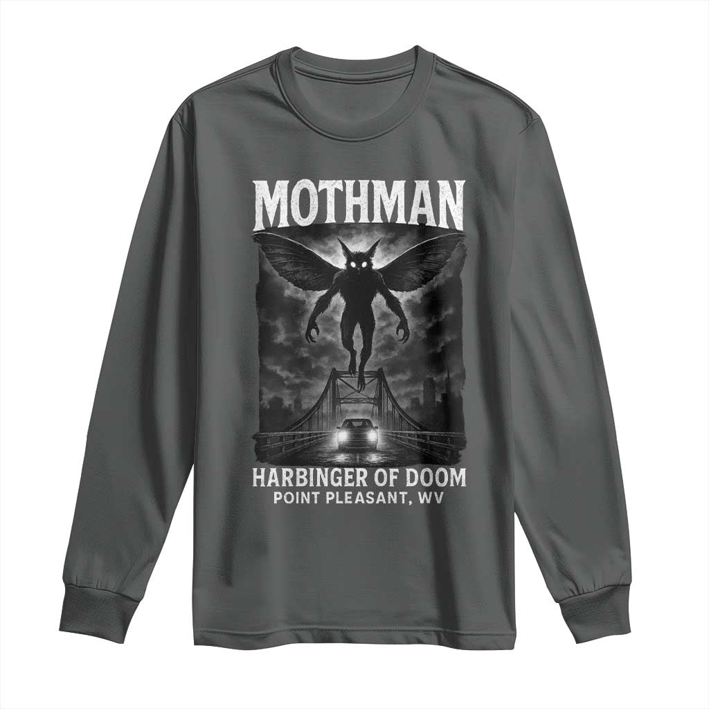 Mothman Long Sleeve Shirt Horror Poster Halloween Harbinger of Doom Cryptid Creature - Wonder Print Shop