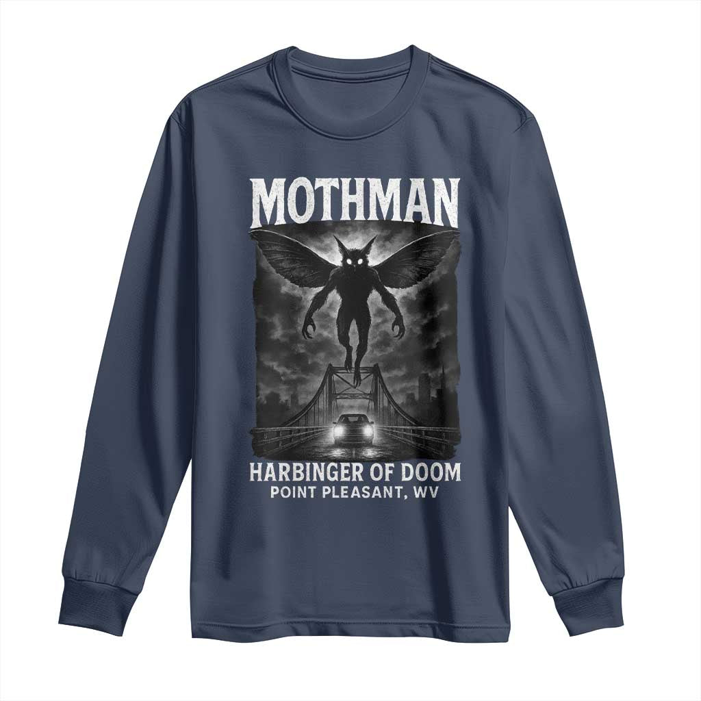 Mothman Long Sleeve Shirt Horror Poster Halloween Harbinger of Doom Cryptid Creature - Wonder Print Shop