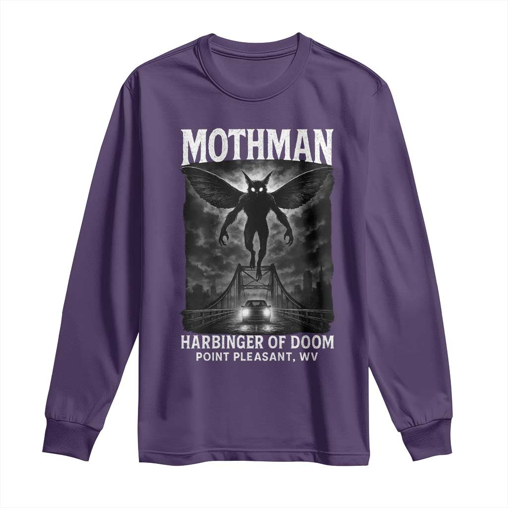 Mothman Long Sleeve Shirt Horror Poster Halloween Harbinger of Doom Cryptid Creature - Wonder Print Shop