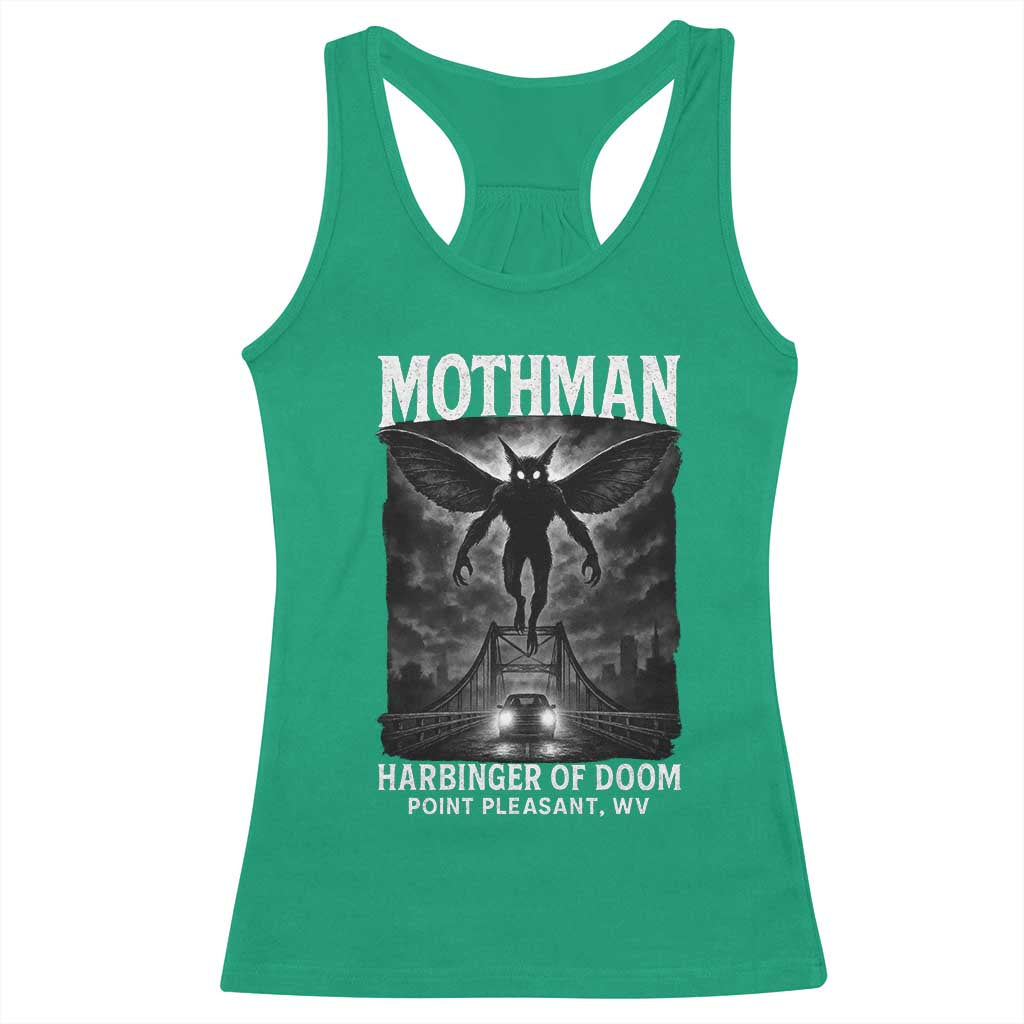 Mothman Racerback Tank Top Horror Poster Halloween Harbinger of Doom Cryptid Creature - Wonder Print Shop
