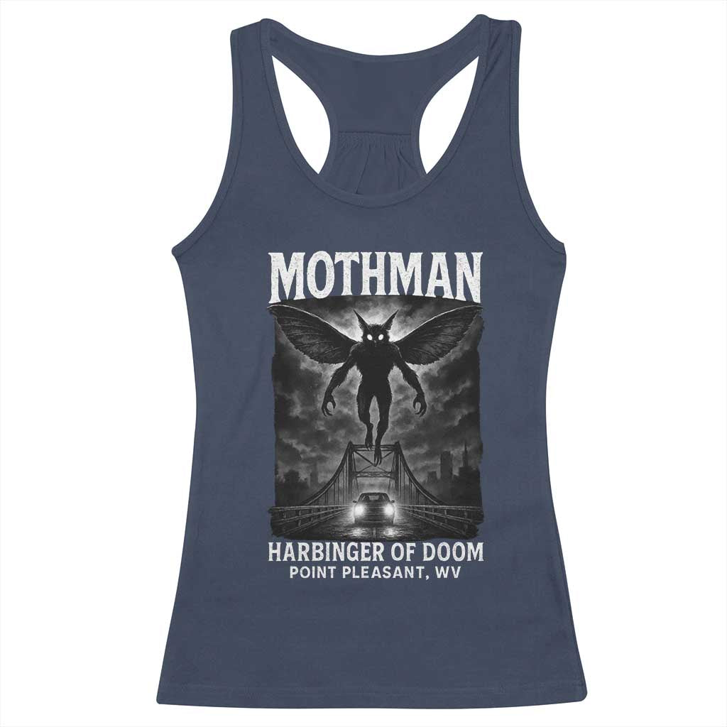 Mothman Racerback Tank Top Horror Poster Halloween Harbinger of Doom Cryptid Creature - Wonder Print Shop