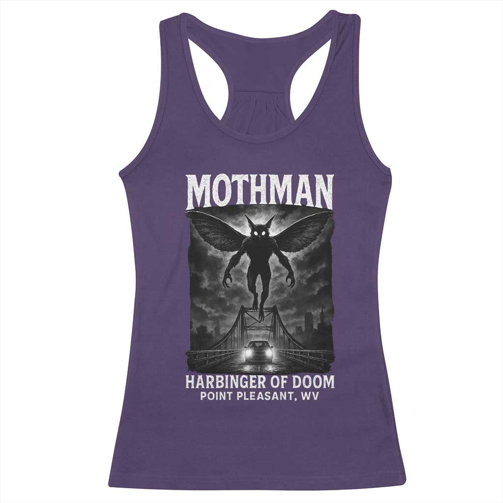 Mothman Racerback Tank Top Horror Poster Halloween Harbinger of Doom Cryptid Creature - Wonder Print Shop