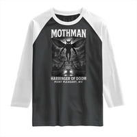 Mothman Raglan Shirt Horror Poster Halloween Harbinger of Doom Cryptid Creature - Wonder Print Shop