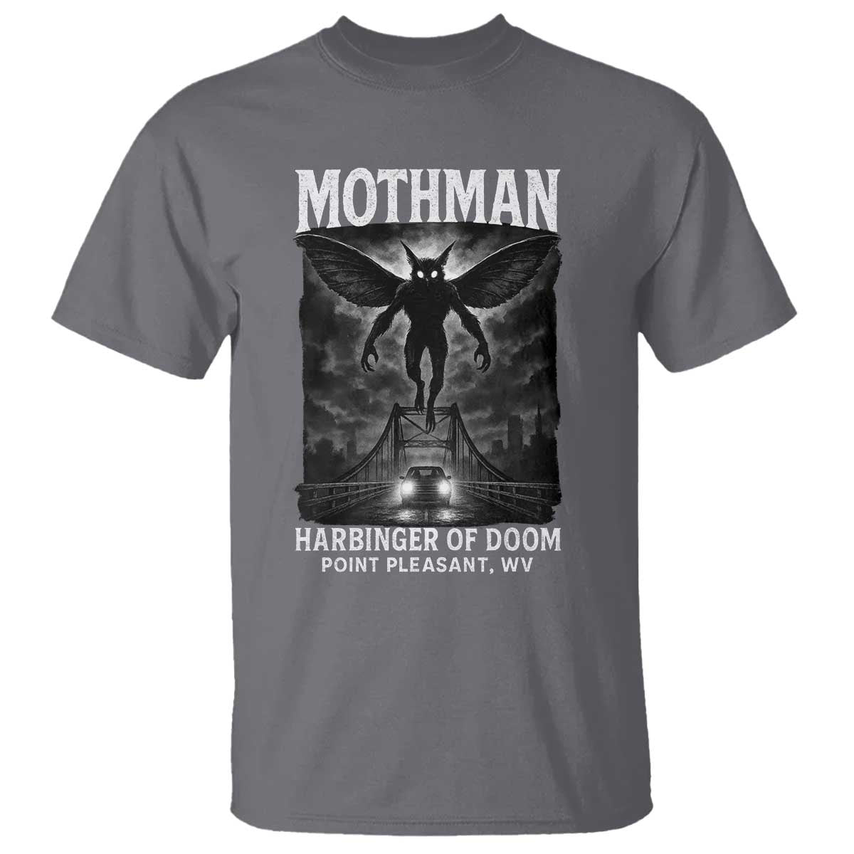 Mothman T Shirt Horror Poster Halloween Harbinger of Doom Cryptid Creature - Wonder Print Shop