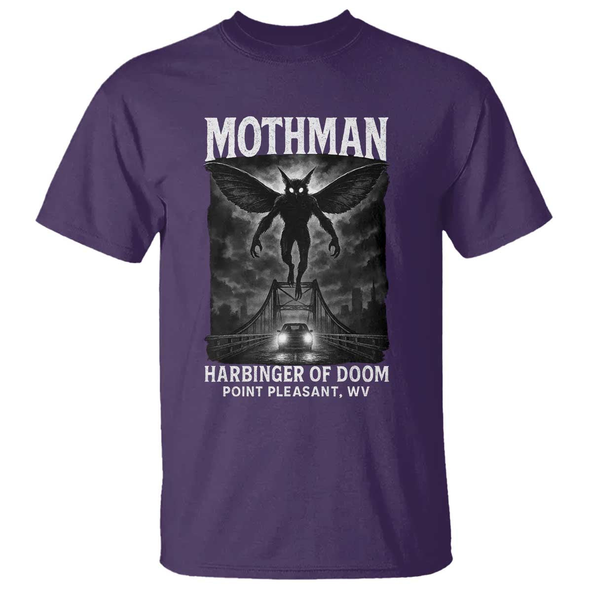 Mothman T Shirt Horror Poster Halloween Harbinger of Doom Cryptid Creature - Wonder Print Shop