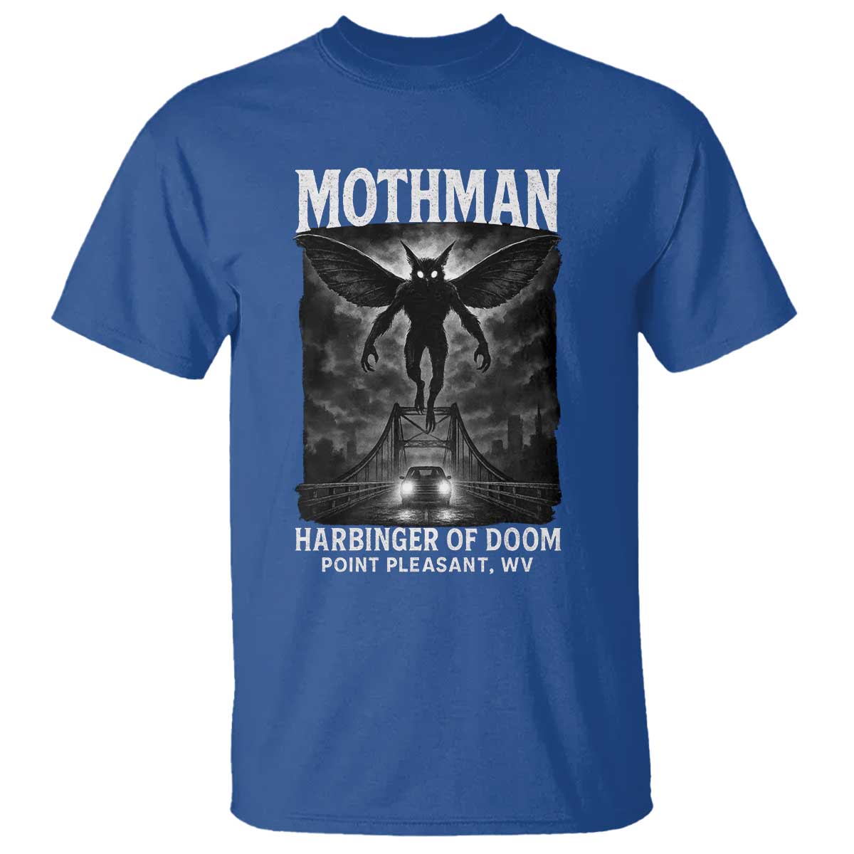 Mothman T Shirt Horror Poster Halloween Harbinger of Doom Cryptid Creature - Wonder Print Shop