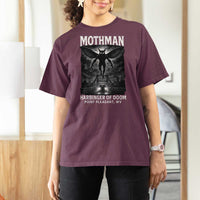 Mothman T Shirt For Women Horror Poster Halloween Harbinger of Doom Cryptid Creature - Wonder Print Shop