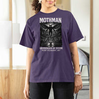 Mothman T Shirt For Women Horror Poster Halloween Harbinger of Doom Cryptid Creature - Wonder Print Shop