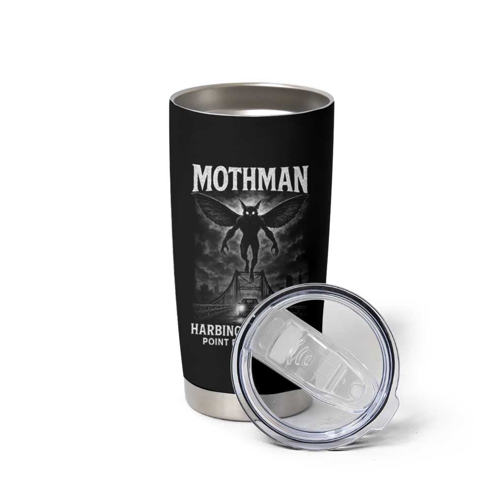 Mothman Tumbler Cup Horror Poster Halloween Harbinger of Doom Cryptid Creature - Wonder Print Shop