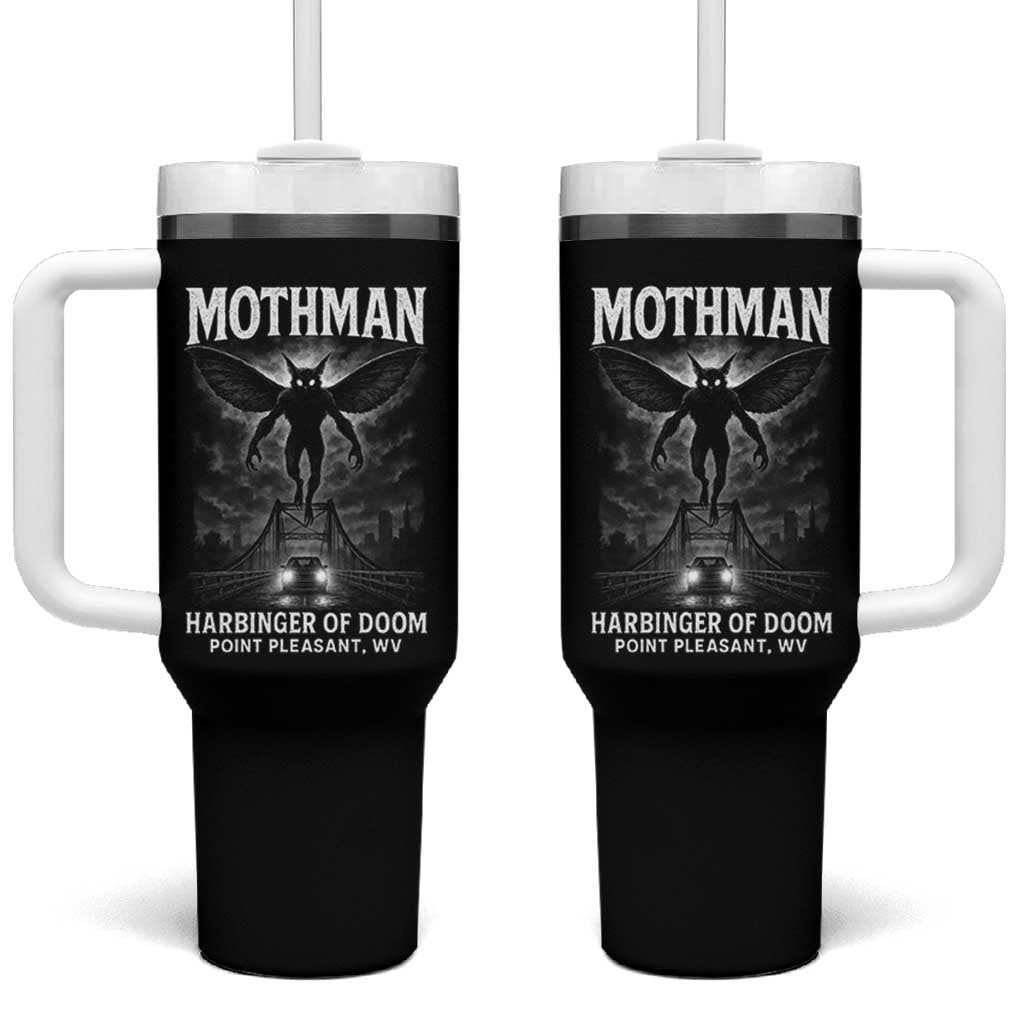 Mothman Tumbler With Handle Horror Poster Halloween Harbinger of Doom Cryptid Creature - Wonder Print Shop