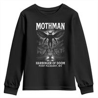 Mothman Youth Sweatshirt Horror Poster Halloween Harbinger of Doom Cryptid Creature - Wonder Print Shop