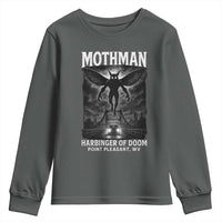Mothman Youth Sweatshirt Horror Poster Halloween Harbinger of Doom Cryptid Creature - Wonder Print Shop