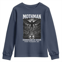 Mothman Youth Sweatshirt Horror Poster Halloween Harbinger of Doom Cryptid Creature - Wonder Print Shop