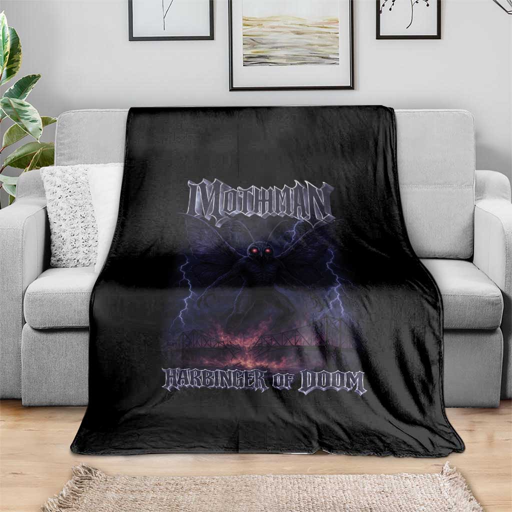 Mothman Throw Blanket Black Bridge Folk Horror Cryptid Fan