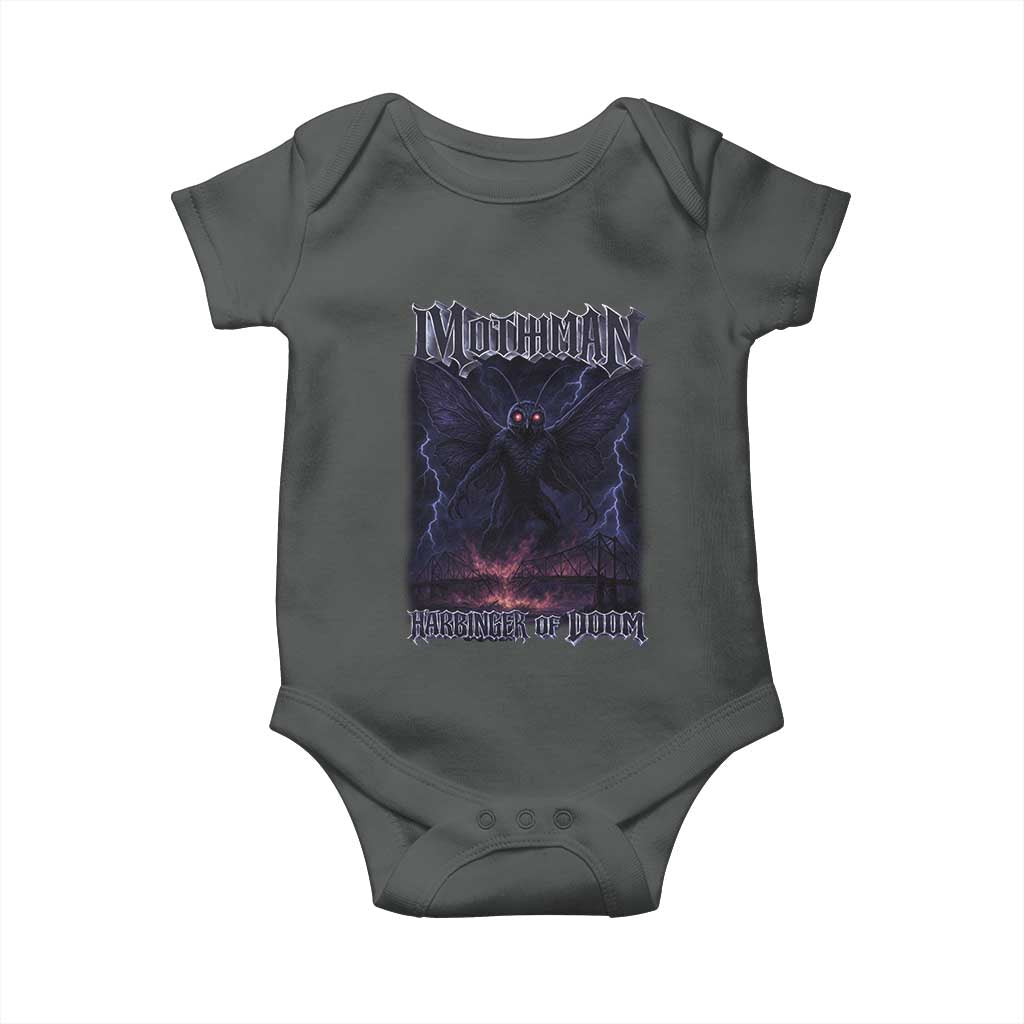 Mothman Baby Onesie Black Bridge Folk Horror Cryptid Fan