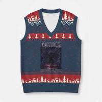 Mothman V-Neck Knit Sweater Vest Black Bridge Folk Horror Cryptid Fan