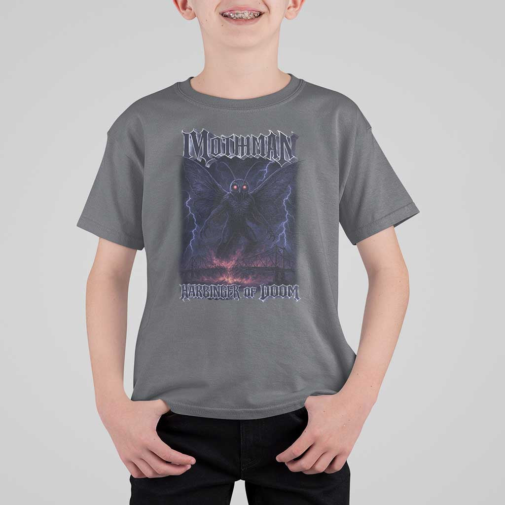 Mothman T Shirt For Kid Black Bridge Folk Horror Cryptid Fan
