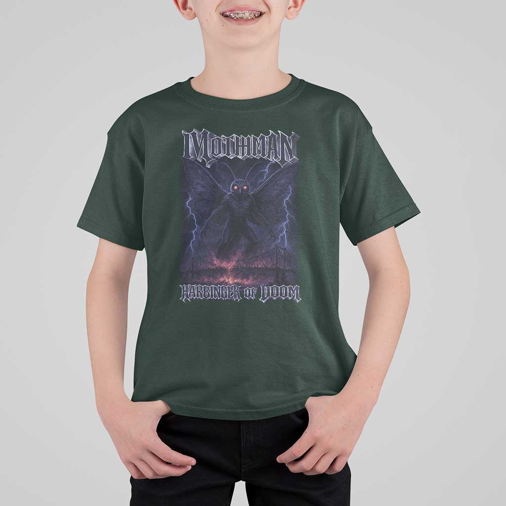 Mothman T Shirt For Kid Black Bridge Folk Horror Cryptid Fan
