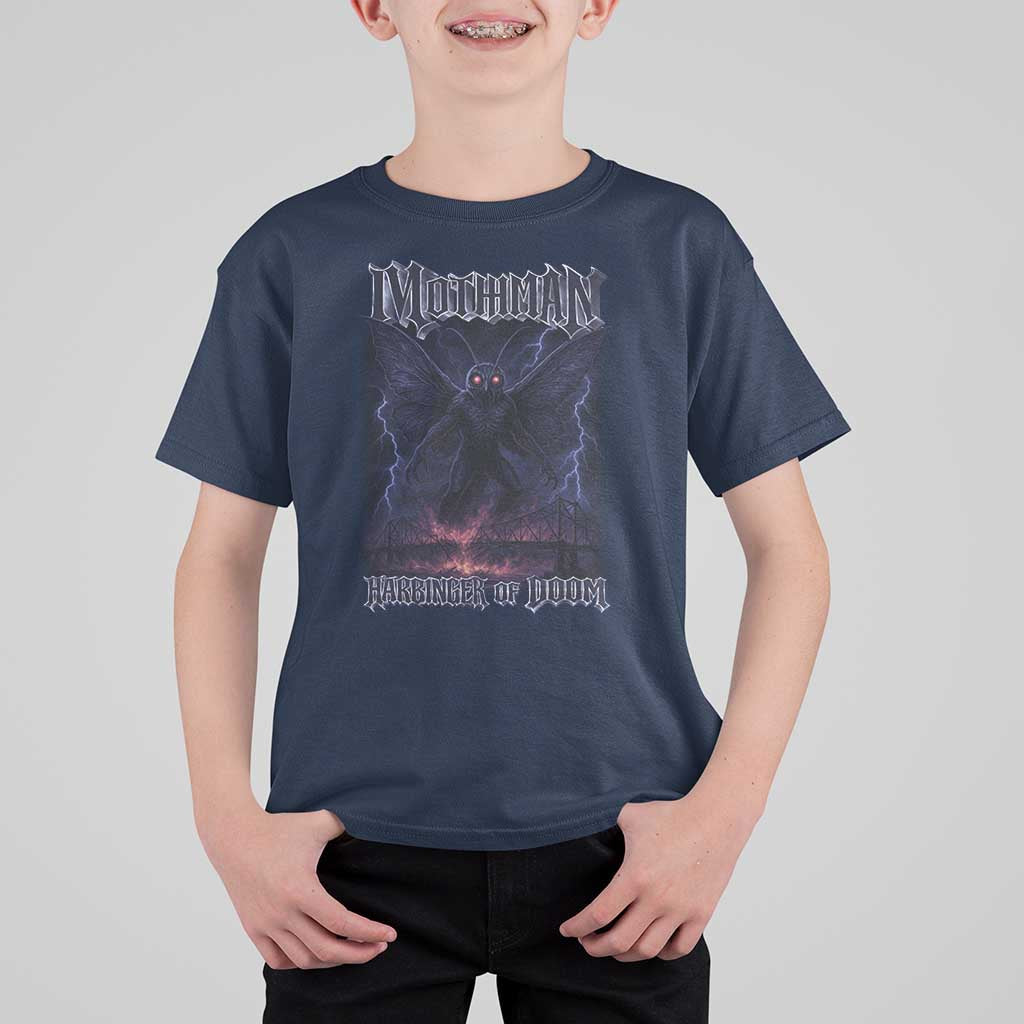 Mothman T Shirt For Kid Black Bridge Folk Horror Cryptid Fan