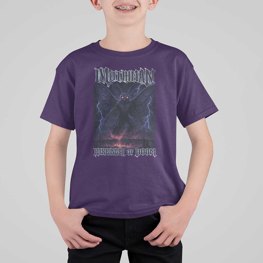 Mothman T Shirt For Kid Black Bridge Folk Horror Cryptid Fan