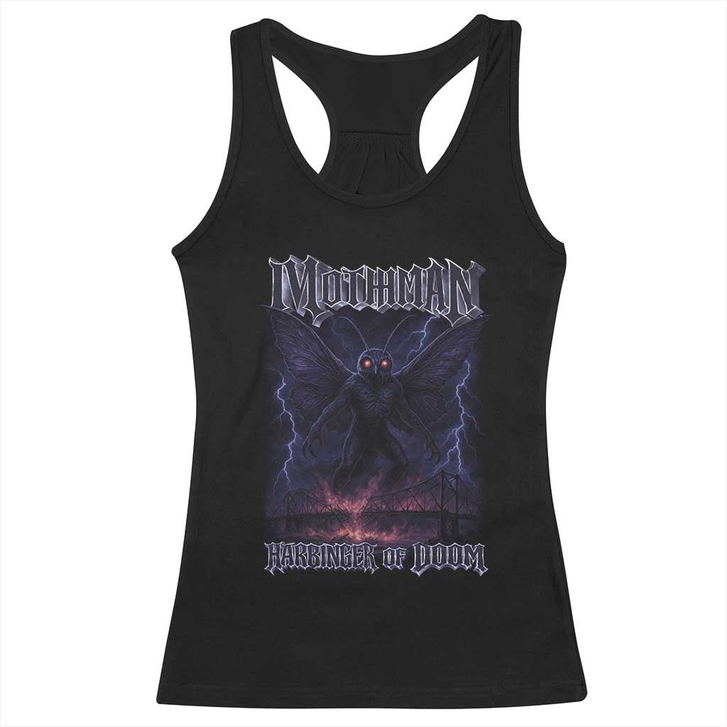 Mothman Racerback Tank Top Black Bridge Folk Horror Cryptid Fan