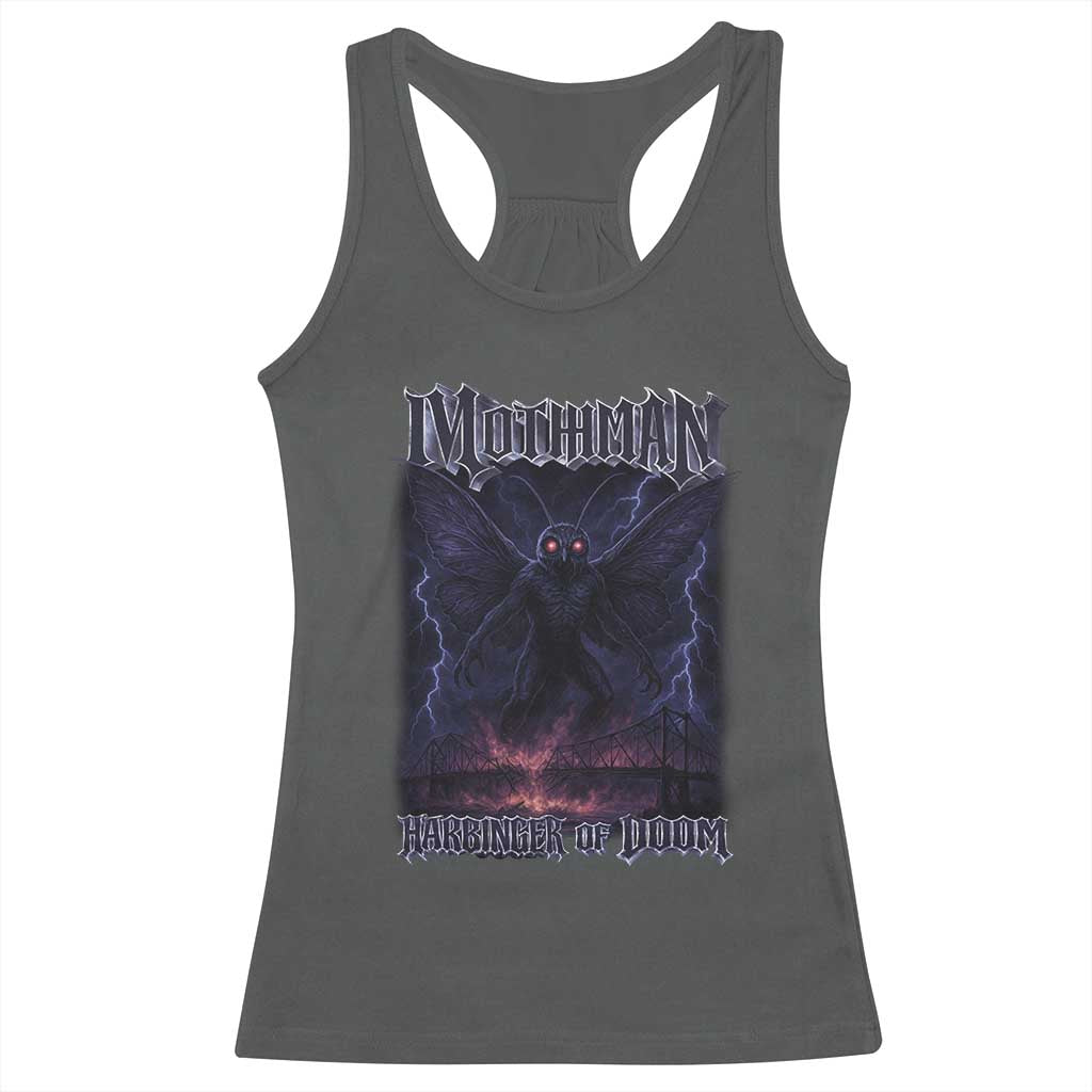 Mothman Racerback Tank Top Black Bridge Folk Horror Cryptid Fan