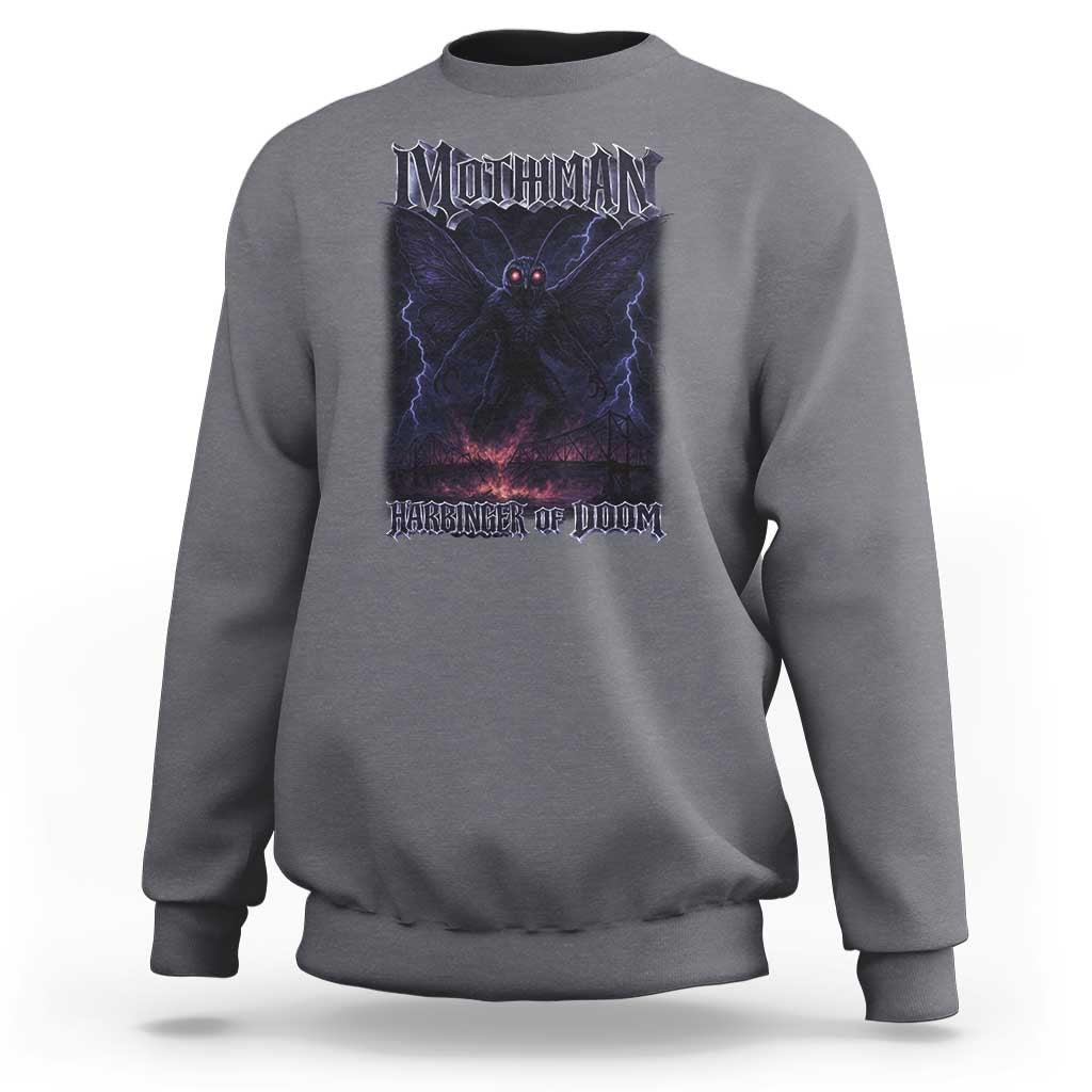 Mothman Sweatshirt Black Bridge Folk Horror Cryptid Fan