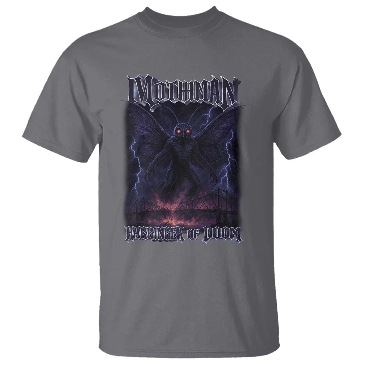 Mothman T Shirt Black Bridge Folk Horror Cryptid Fan