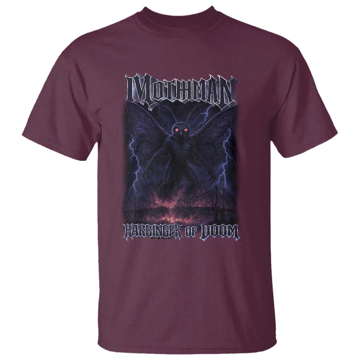 Mothman T Shirt Black Bridge Folk Horror Cryptid Fan