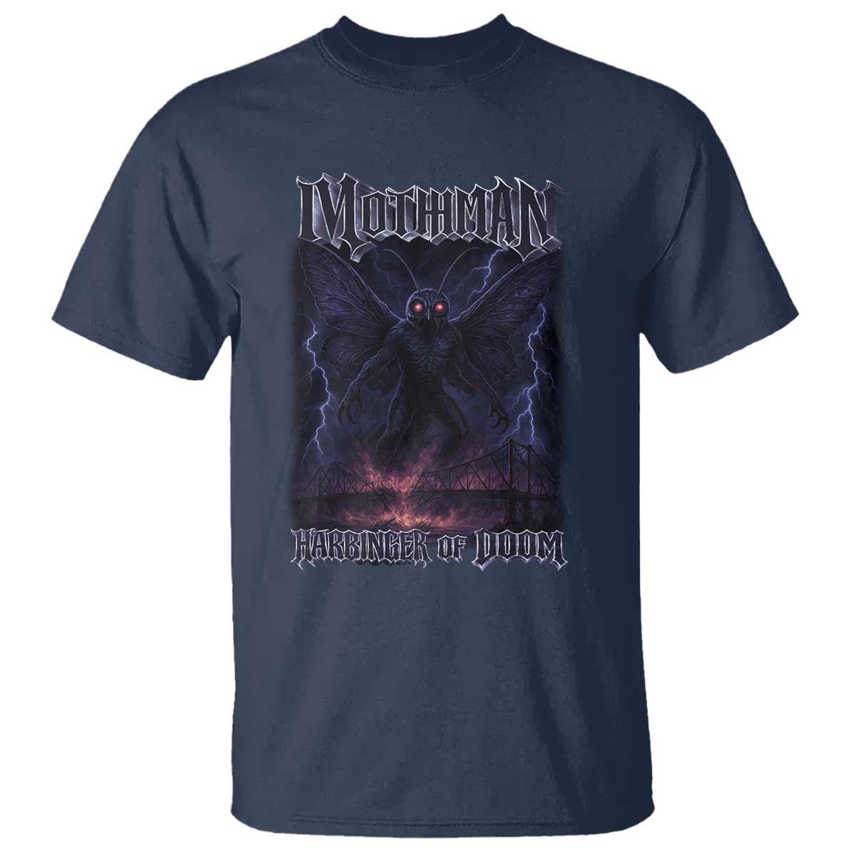 Mothman T Shirt Black Bridge Folk Horror Cryptid Fan