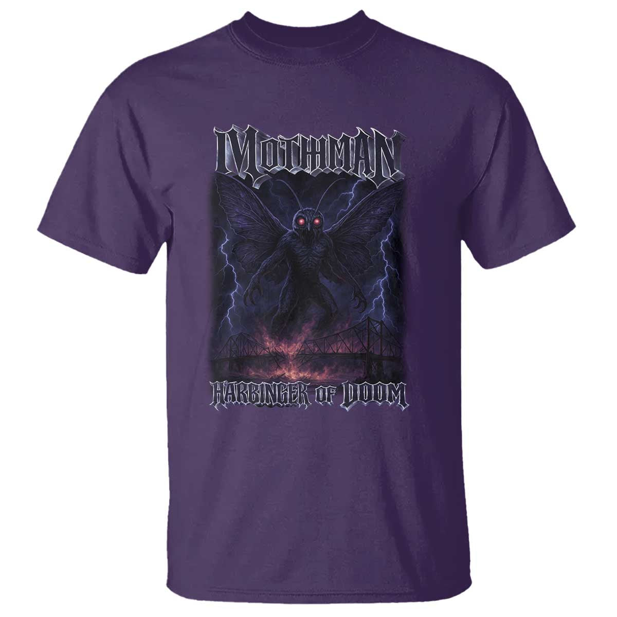 Mothman T Shirt Black Bridge Folk Horror Cryptid Fan