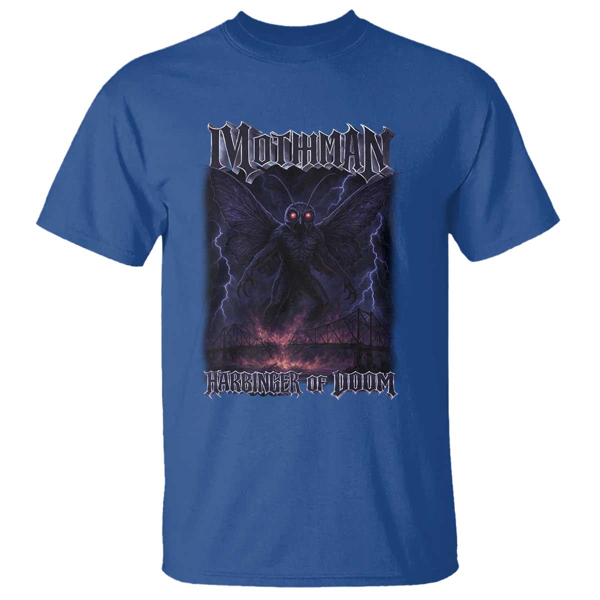 Mothman T Shirt Black Bridge Folk Horror Cryptid Fan
