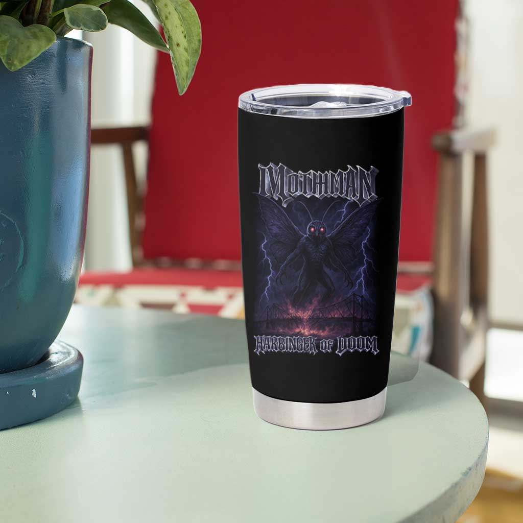 Mothman Tumbler Cup Black Bridge Folk Horror Cryptid Fan