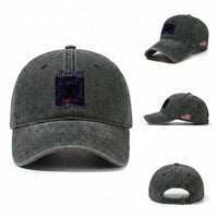 Mothman Washed Cotton Baseball Cap Black Bridge Folk Horror Cryptid Fan