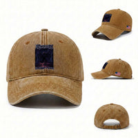 Mothman Washed Cotton Baseball Cap Black Bridge Folk Horror Cryptid Fan