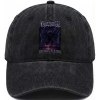 Mothman Washed Cotton Baseball Cap Black Bridge Folk Horror Cryptid Fan