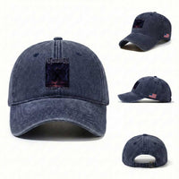 Mothman Washed Cotton Baseball Cap Black Bridge Folk Horror Cryptid Fan