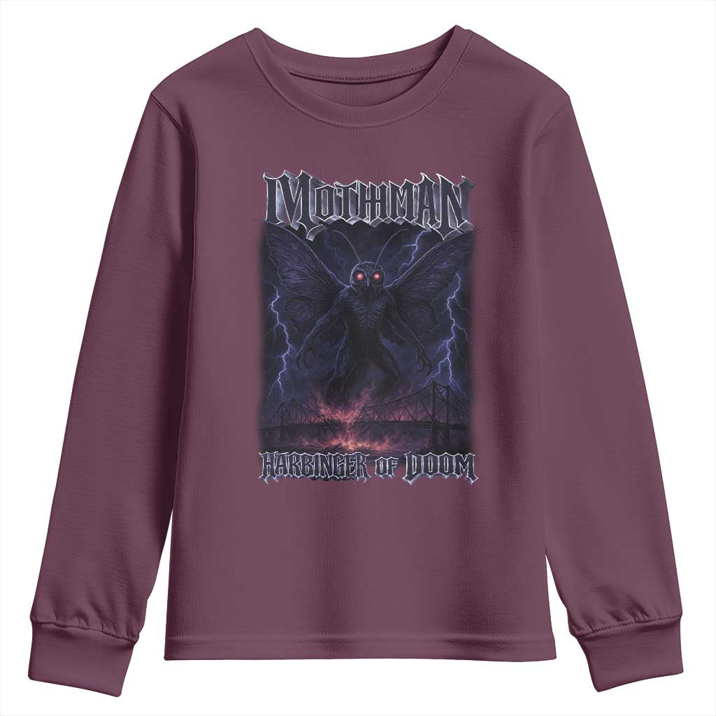 Mothman Youth Sweatshirt Black Bridge Folk Horror Cryptid Fan