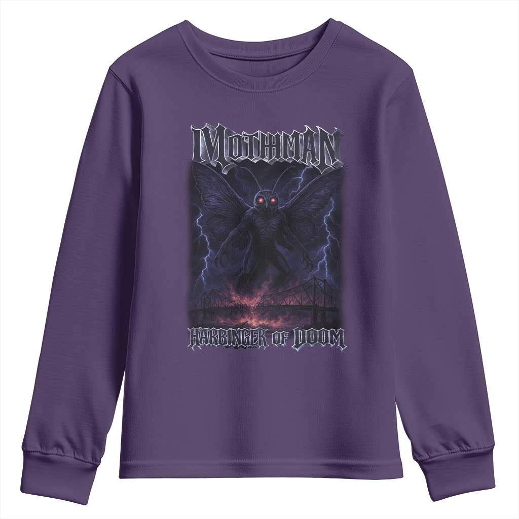 Mothman Youth Sweatshirt Black Bridge Folk Horror Cryptid Fan
